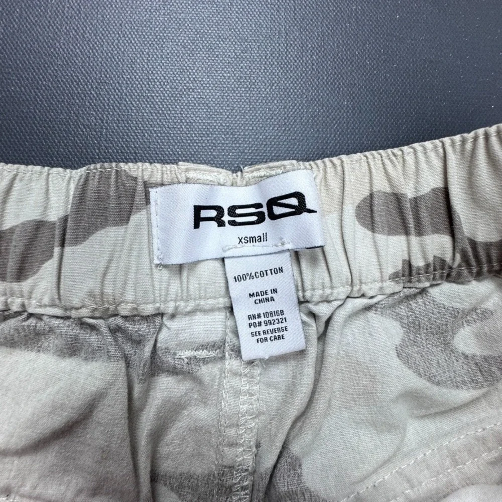 RSQ Camo Cargo Pants Women's XS Tan Beige Utility Straight Leg Cotton Workwear - Picture 3 of 11